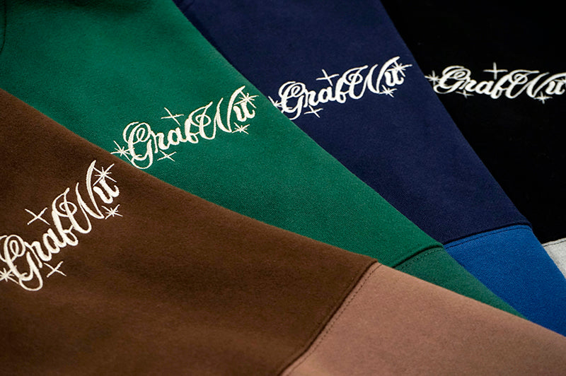 GRAF&WU Letters Embroidered Fashion Design Oversize Fleece Hoodie