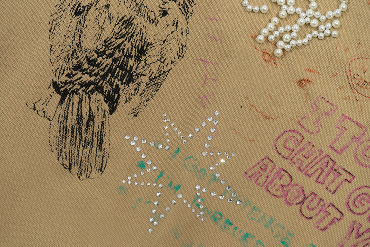 GRAF&WU Leather Collar Harrington Graffiti Vintage Jacket