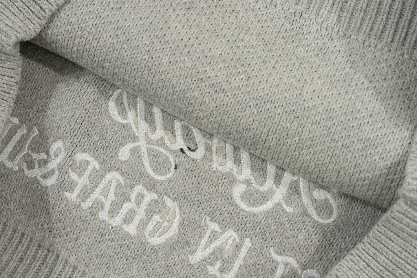 GRAF&WU Trust In Graf Embroidered AK47 Angel Knitted Hoodie Sweater