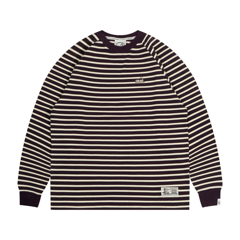 GRAF& WU Metal Giraffe Logo Streetwear Striped Long-Sleeve Shirt