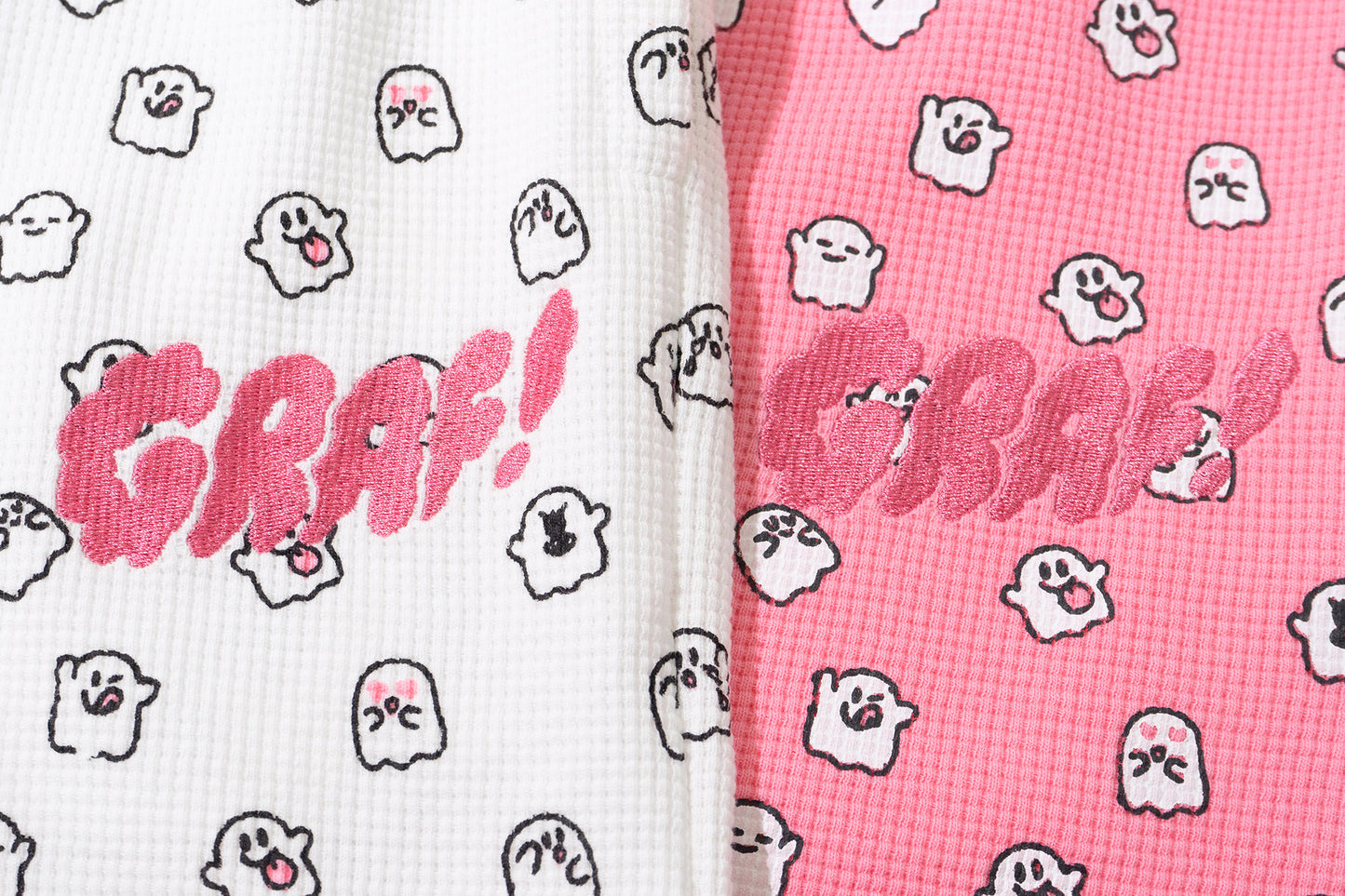 GRAF&WU Mini Cute Ghost Cotton Waffle Cozy Pants
