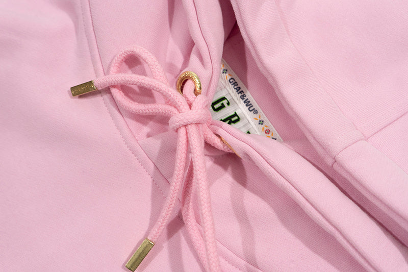 GRAF&WU Blokecore Football Team Floral Angel Devil Fleece Hoodie