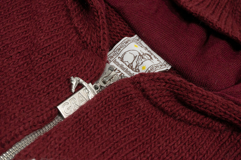 GRAF&WU Giraffe Logo Sweater Knit Zip-Up Coat - Premium Streetwear