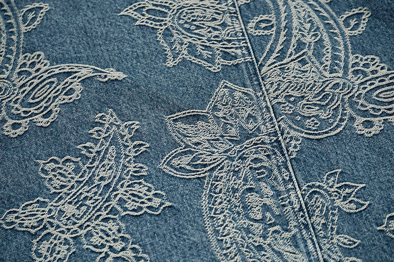 GRAF&WU Paisley Pattern Fashion Denim Jacket
