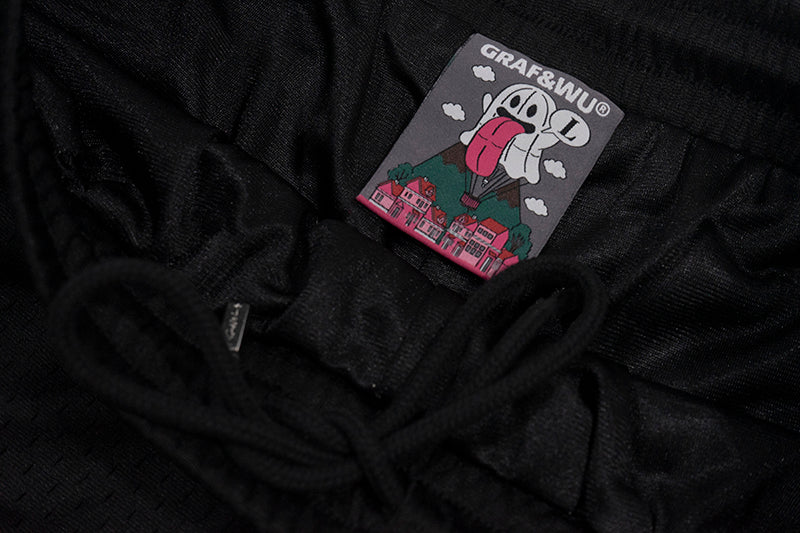 GRAFWU OG Cute Ghost Loose Mesh Sports Shorts