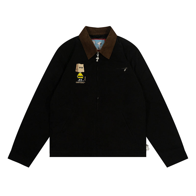 GRAF X PEANUTS Paper Bag Over Head Social Anxiety Barn Jacket