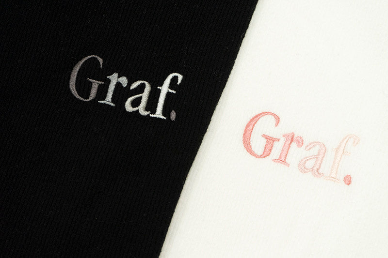 GRAF&WU Brand Letter Embroidered Graphic Tee Unisex Oversized Streetwear