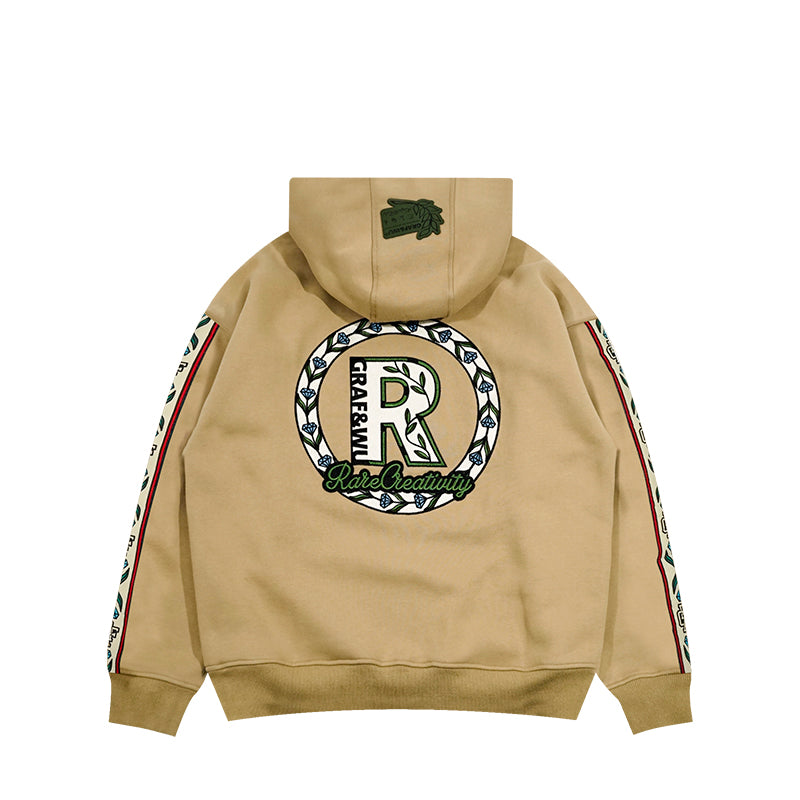 GRAF&WU Intellectual Property Flowers Embroidered Fleece Hoodie