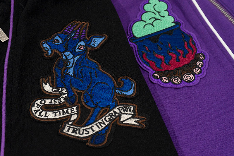 GRAF&WU Devil Two-Headed Sheep Embroidered Basketball Shorts