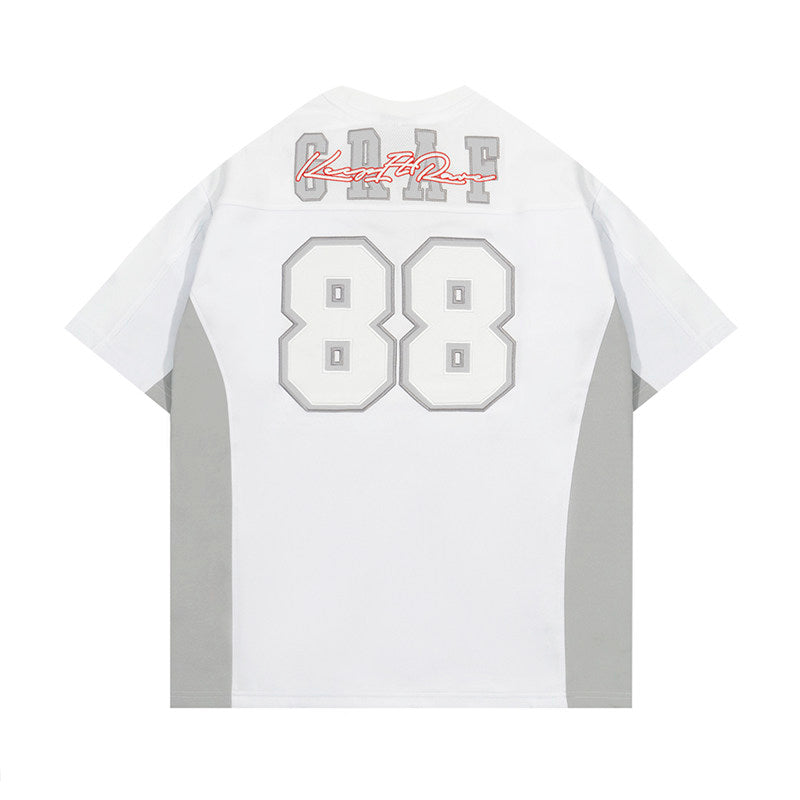 GRAF&WU Old School 88 Blokecore Streetwear Jersey Short-Sleeve T-Shirt
