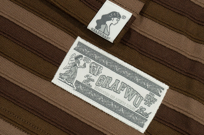 GRAF&WU Embroidered 3D Textured Stripes T-shirts
