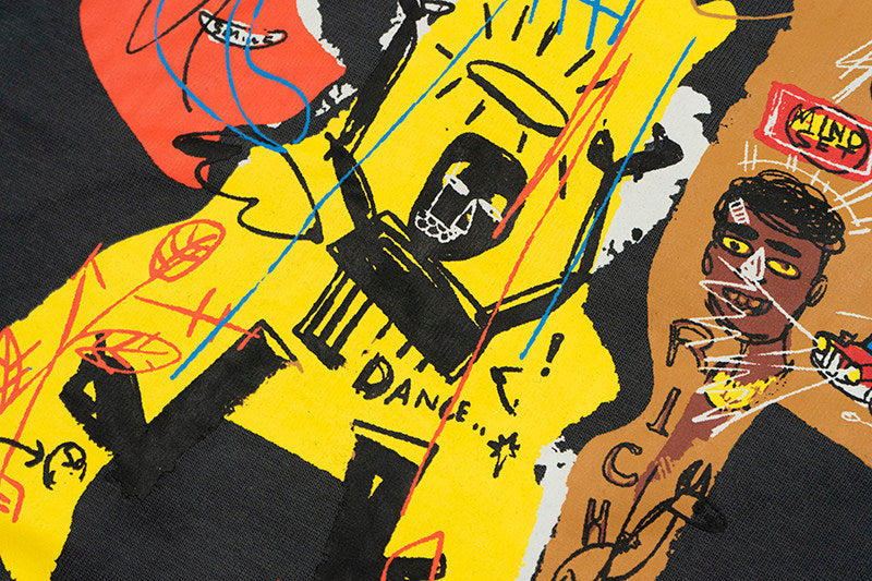 GRAF&WU Basquiat Graphic Print Loose Long Sleeve Shirt