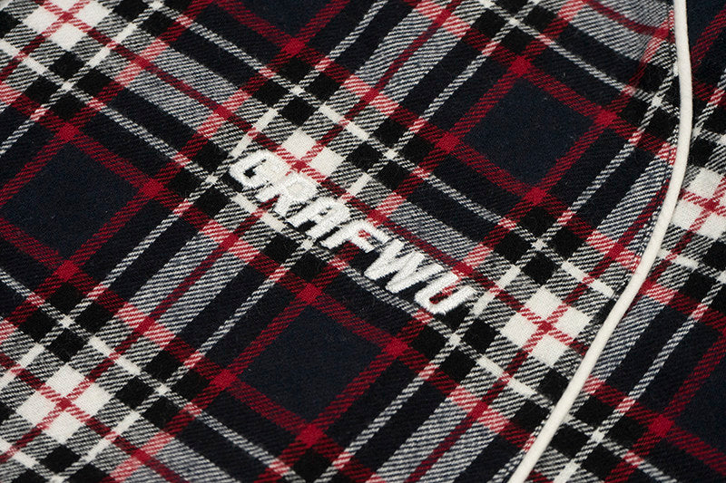 GRAF&WU Racing-themed Embroidered Streetwear Loose Brushed Shirt