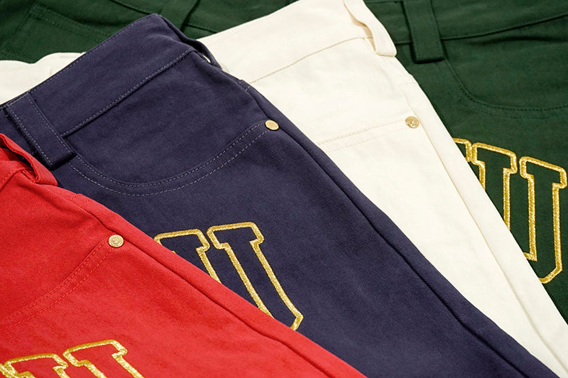 GRAF&WU Brand Letter Logo Embroidered Casual Pants