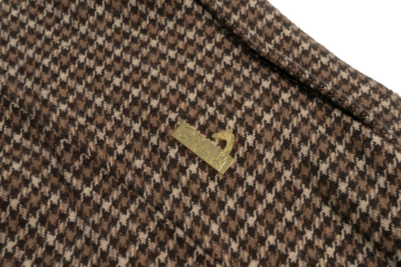 GRAF&WU Embroidered Off-road Vehicle Houndstooth Wool Shirt Coat