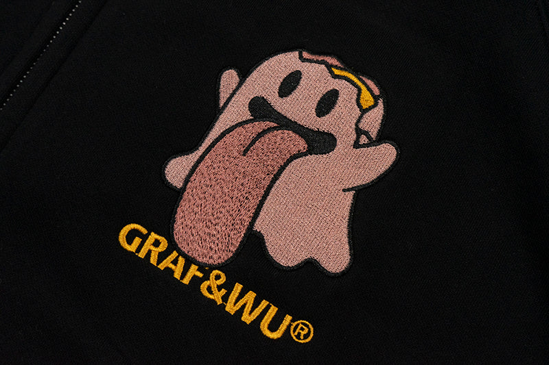 GRAF&WU Egg Cute Ghost Imitation Mink Velvet Hoodie