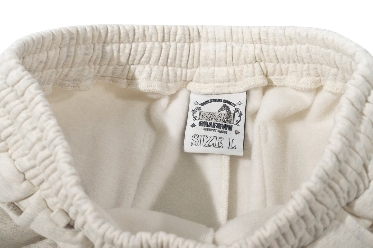 GRAF&WU Unisex Embroidered Cotton Fleece Sweatpants