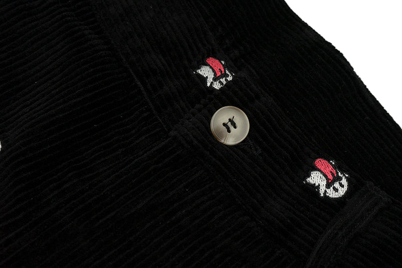 GRAF&WU Mini OG Cute Ghost Embroidered Corduroy Workwear Pants - Premium Streetwear