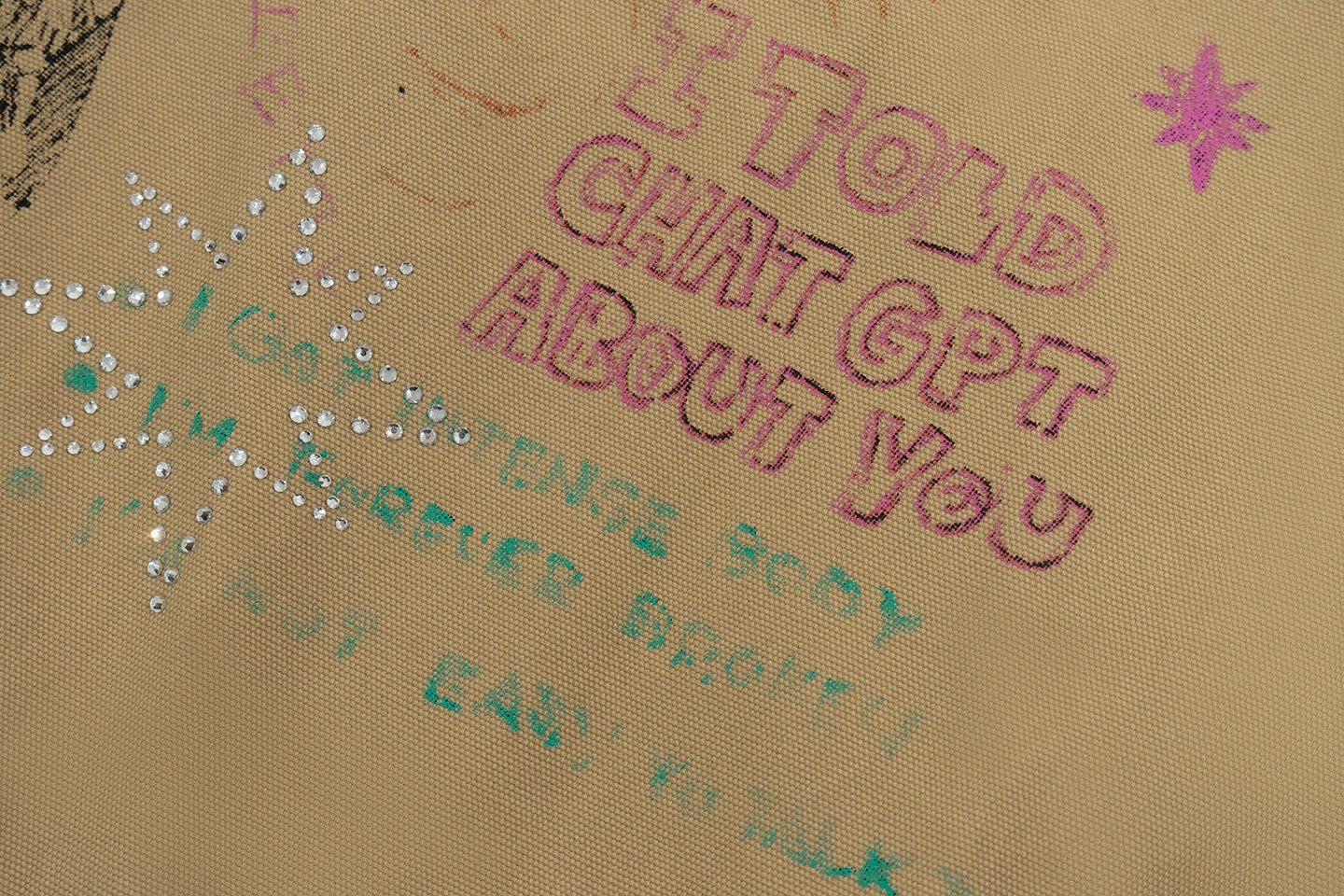 GRAF&WU Leather Collar Harrington Graffiti Vintage Jacket