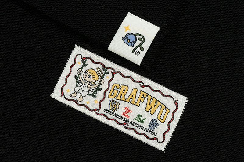 GRAFWU Handmade Embroidered Floral T-Shirt