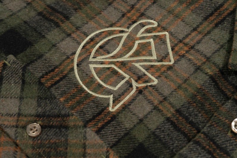 GRAF&WU Embroidery GW Streetwear Checked West Coast Brushed Shirt