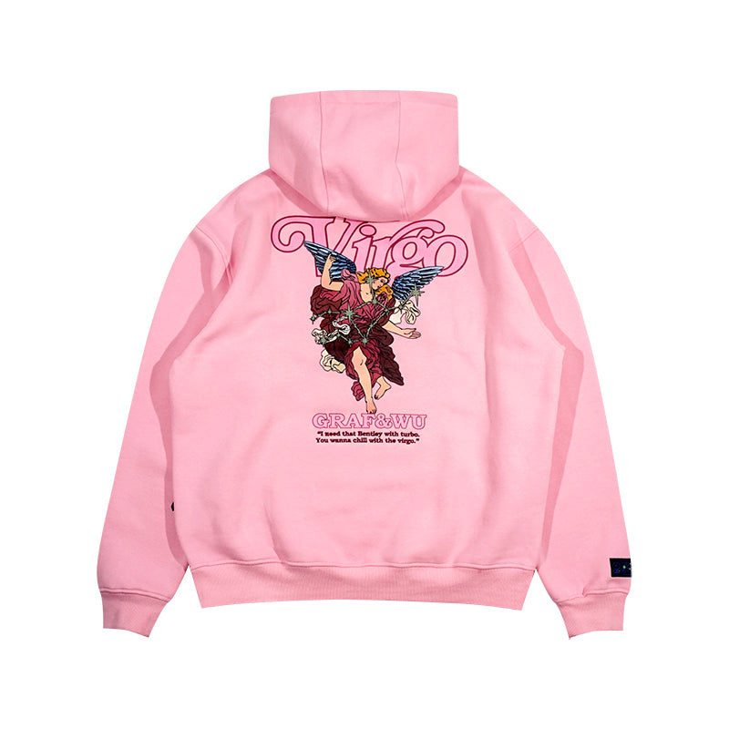 GRAF&WU 12 Constellation Rap Lyrics Embroidery Print Hoodie