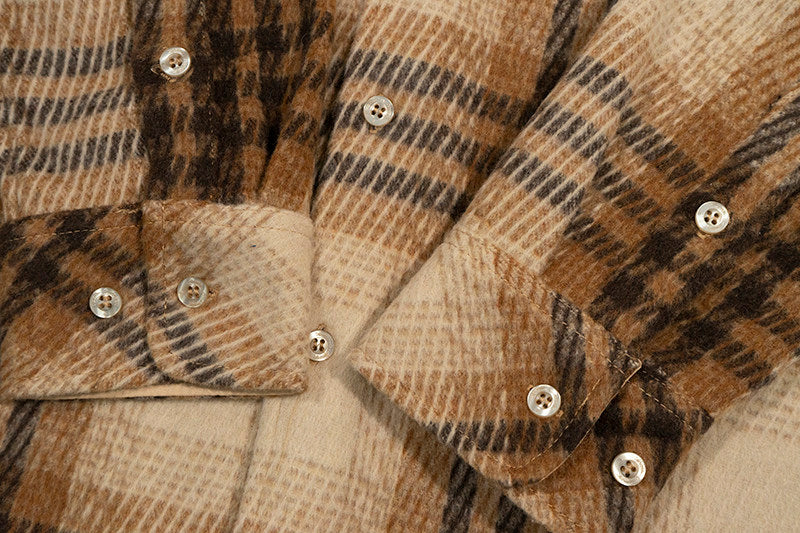 GRAF&WU Vintage Plaid Button Up Shirt Embroidered Streetwear
