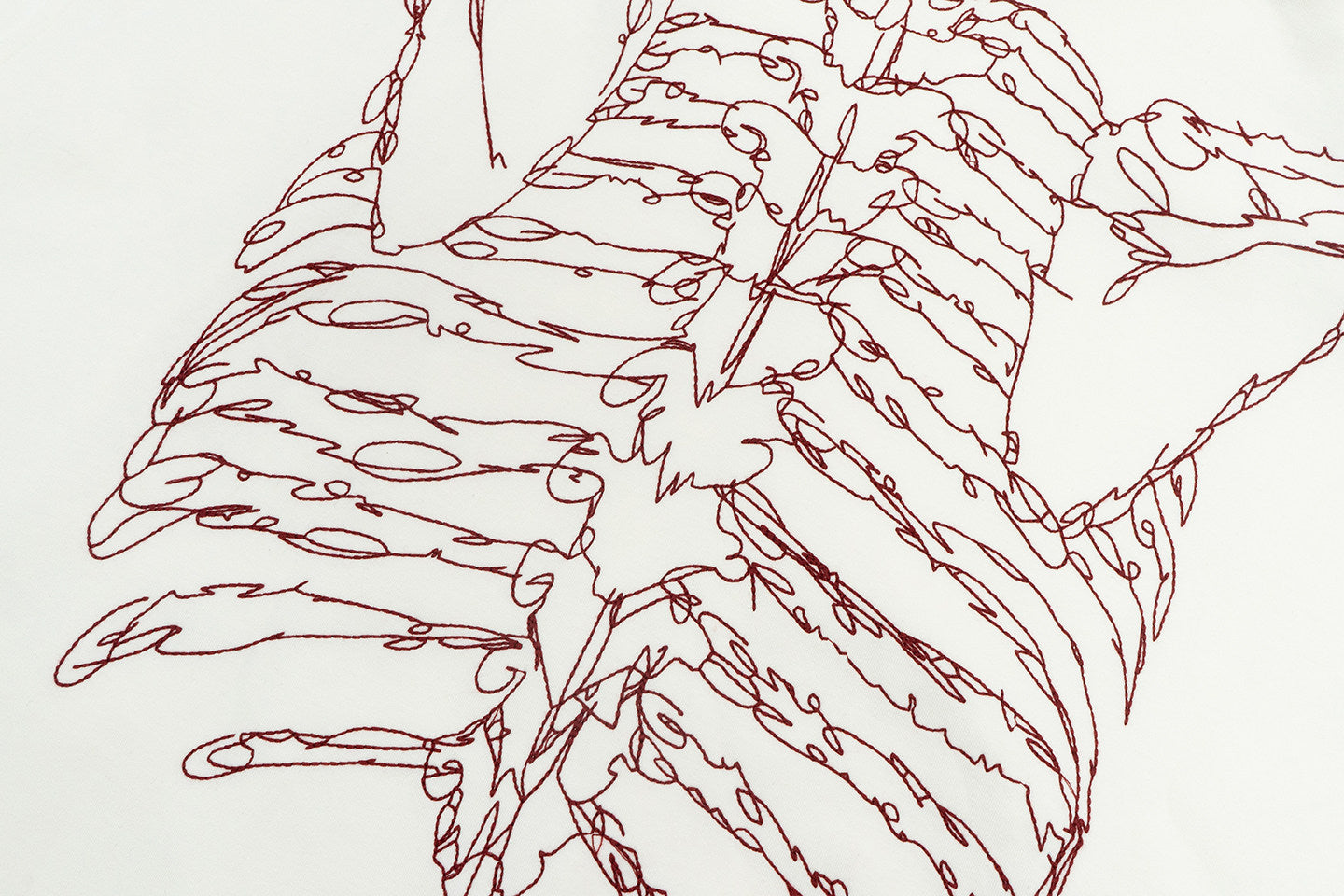 GRAF&WU Rib Cage Skeletal Hand Embroidery Zip-Up Jacket