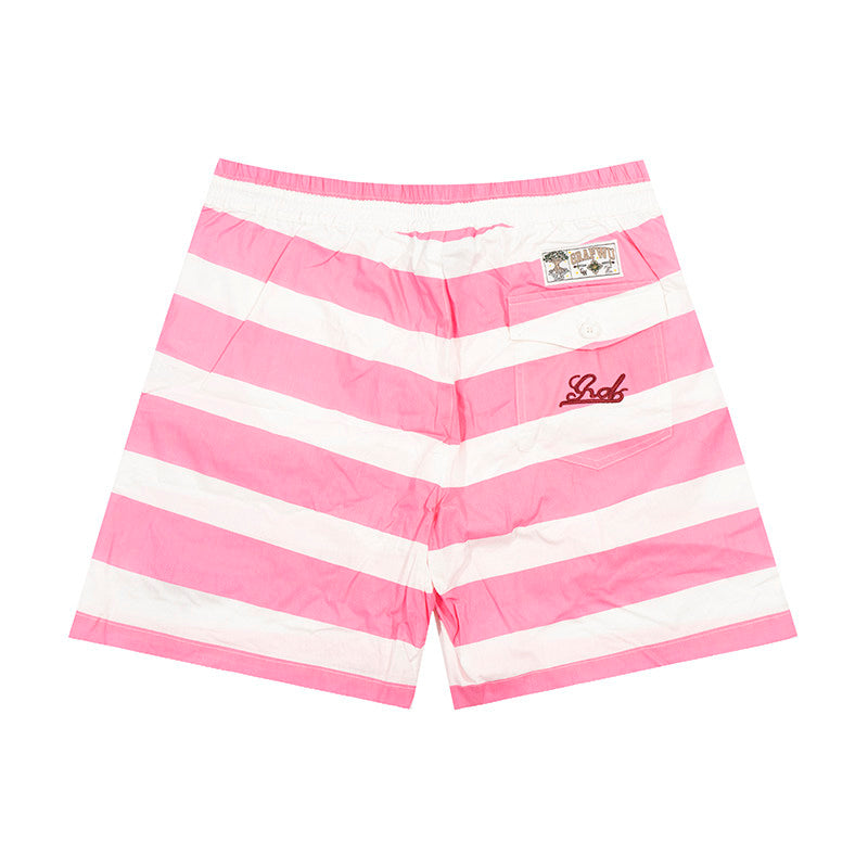 GRAF&WU Embroidered Striped Shorts Casual Summer Streetwear