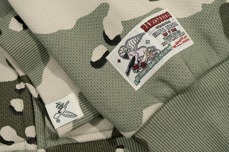 GRAF&WU AK47 Angel Desert Camouflage Streetwear Short Zip-up Hoodie