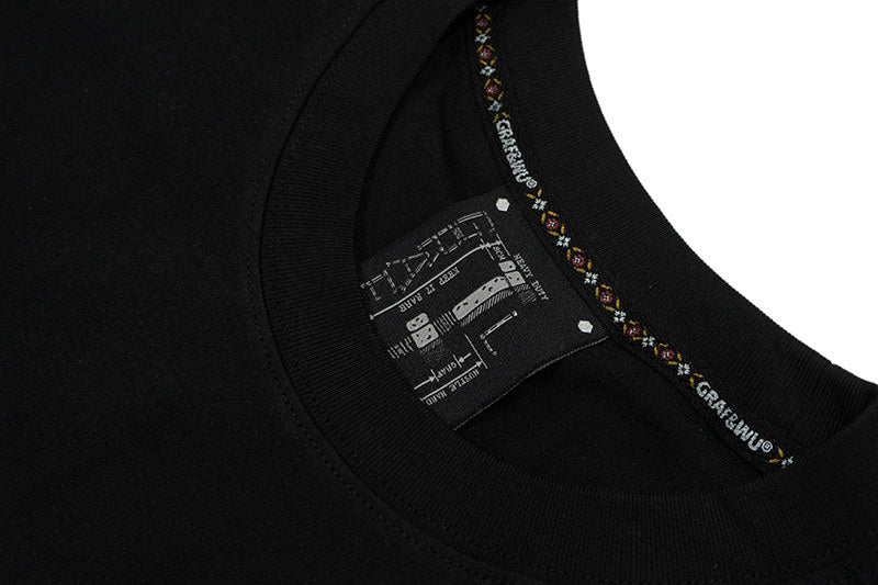 GRAF&WU Brand Letter 3D Embroidered Cooling Causal Loose T-Shirt