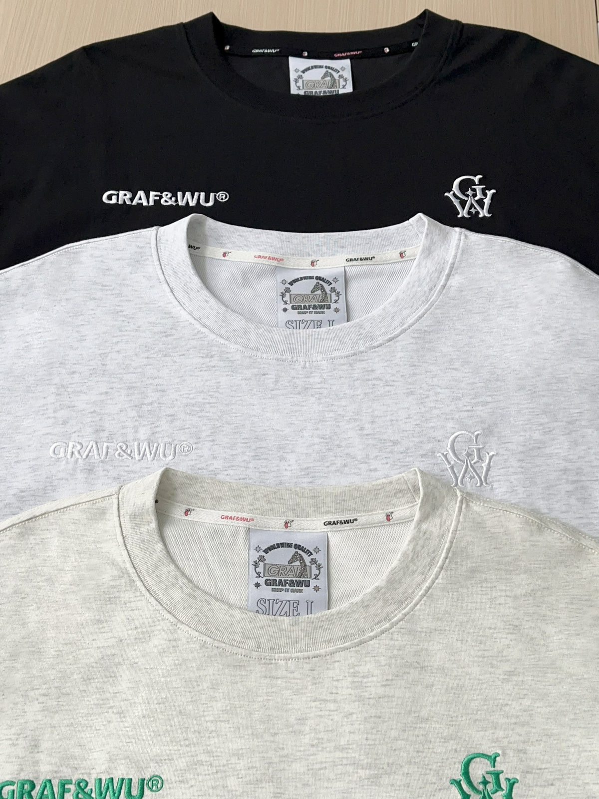 GRAF&WU Embroidered Loose-Fit Cotton Long Sleeve Tee