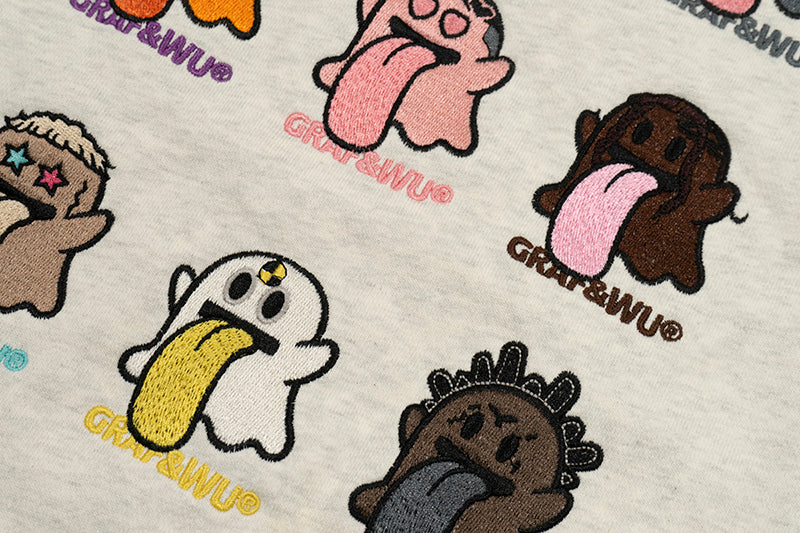 GRAF&WU New School 12 Rap Ghost Embroidered Hoodie
