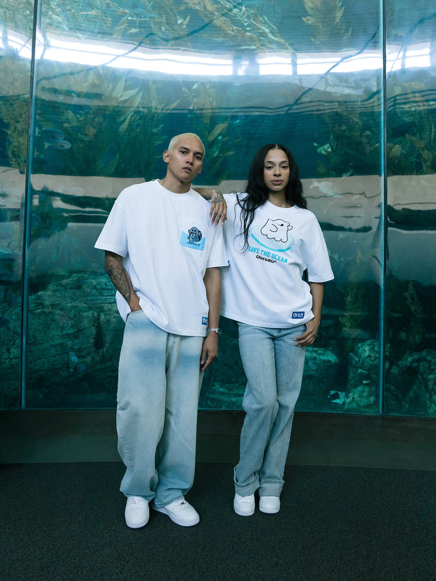 GRAF&WU Protect Ocean Nature Themed Cute Ghost T-shirt