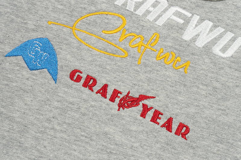 GRAF&WU Racing Gas Car Series Retro Multi-Logo Flame Design Hoodie