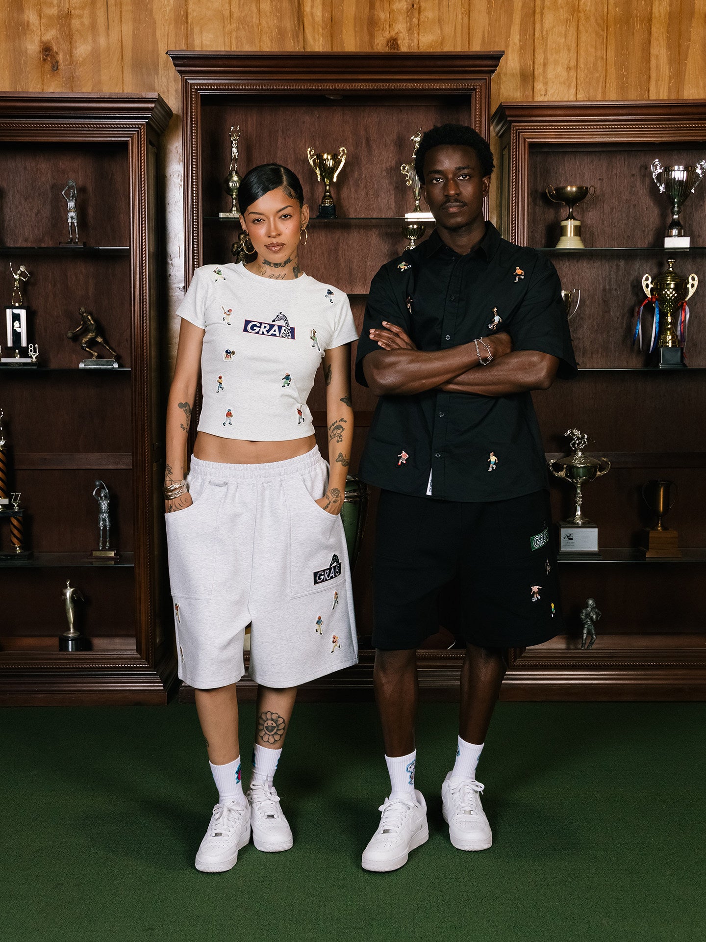 GRAF&WU Mini Athletic Giraffe Embroidered Shorts