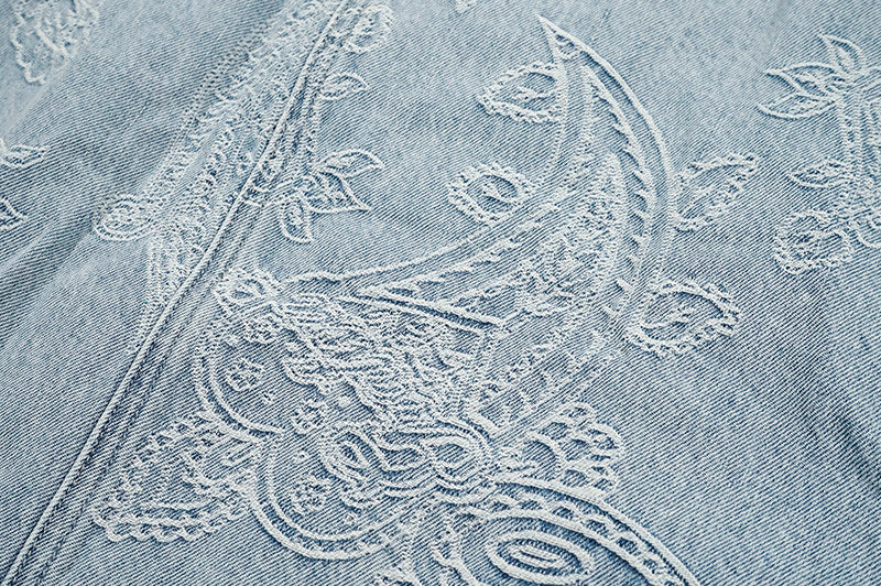 GRAF&WU Paisley Pattern Fashion Denim Jacket