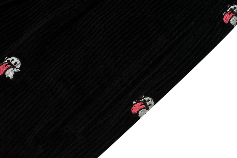 GRAF&WU Mini OG Cute Ghost Embroidered Corduroy Workwear Pants - Premium Streetwear