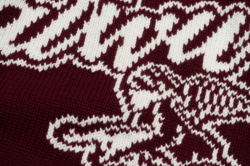 GRAF&WU Letter AK47 Little Angel Knitted Warm Sweater