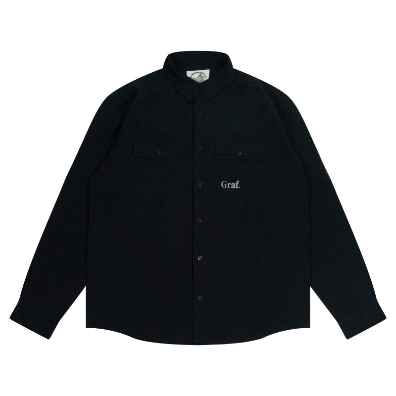 GRAFWU Brand Gradient Letter Embroidery Oxford Shirt