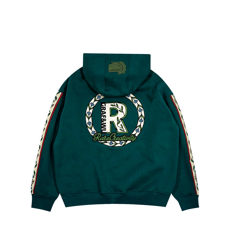 GRAF&WU Intellectual Property Flowers Embroidered Fleece Hoodie