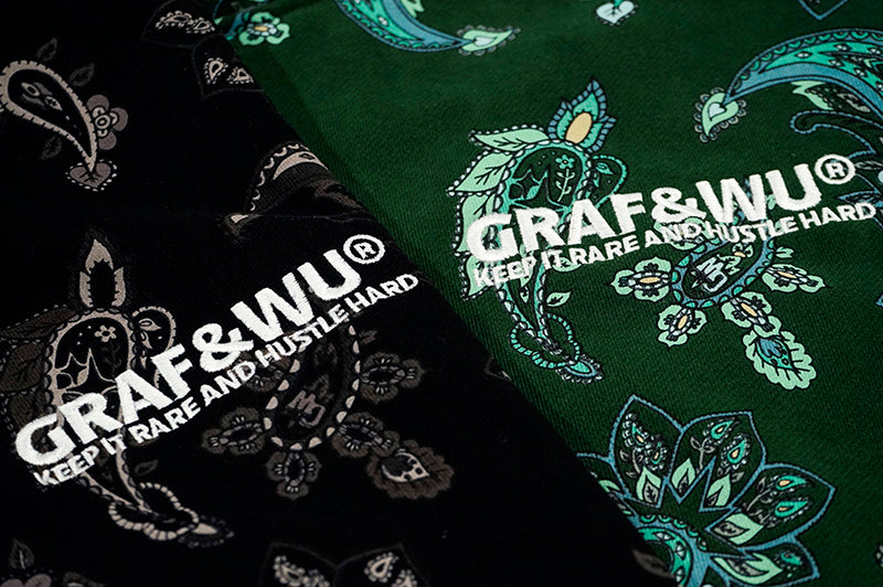 GRAF&WU Paisley 2.0 Illustrated Art Printed Fleece Hoodie