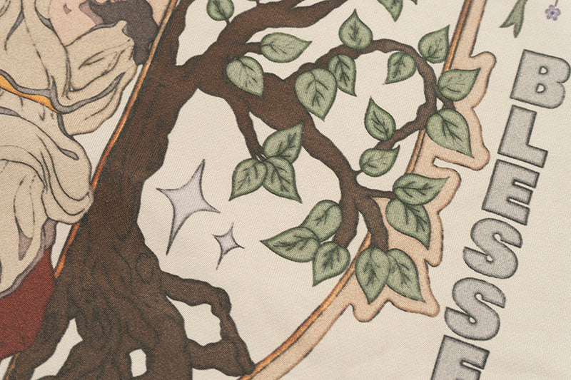 GRAF&WU Goddess Blessing Graphic Oversize Crew Neck Sweatshirt