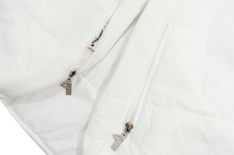 GRAF&WU Reversible Jacket-Embroidered Letter Two-in-One Layered Streetwear Coat