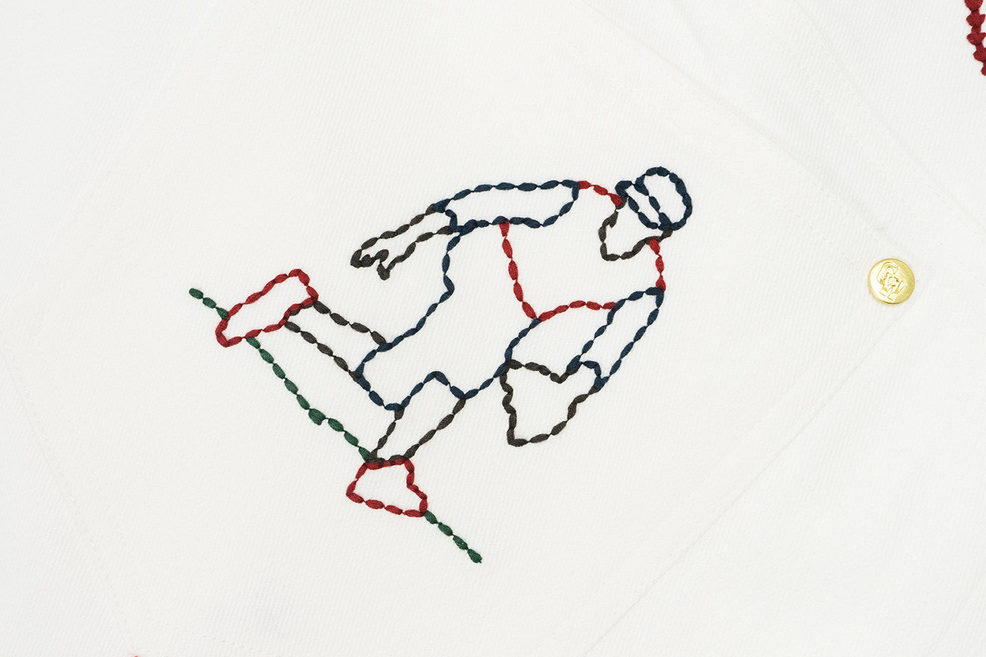 GRAF&WU Baseball Figure Handmade Embroidered Fashion Pants