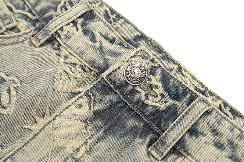 GRAFWU Jacquard Denim Mini Skirt
