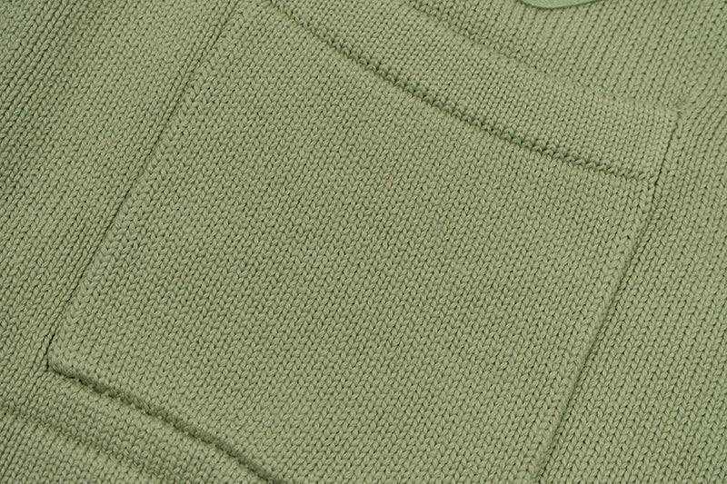 GRAF&WU Embroidered Badge Vintage Shawl Collar Knitted Sweater