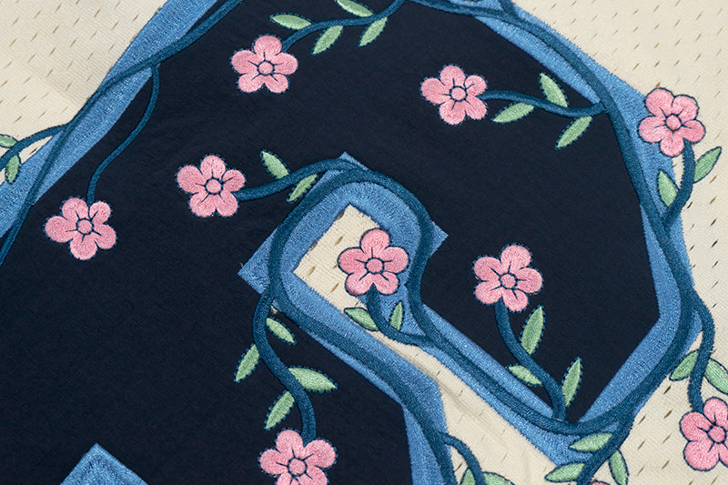 GRAF&WU Football Club Floral Embroidery Sports Mesh Jersey