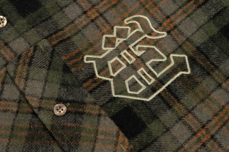 GRAF&WU Embroidery GW Streetwear Checked West Coast Brushed Shirt