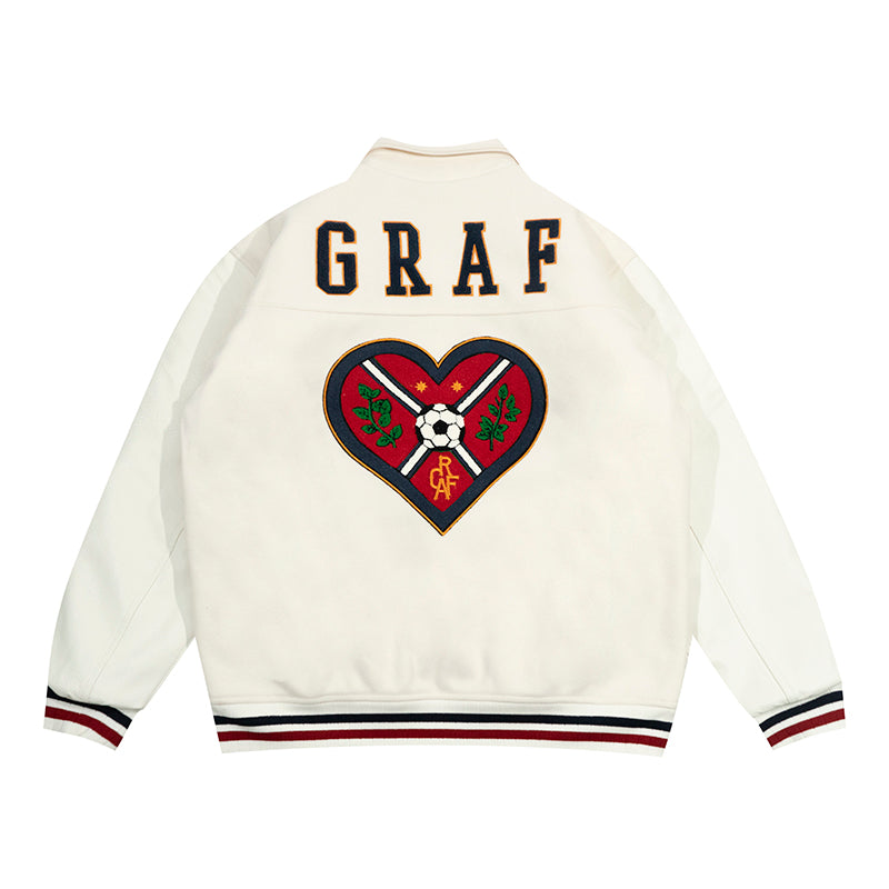 GRAF&WU Blokecore Floral Leather Sleeve Jacket